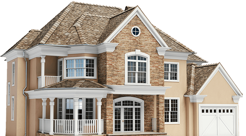 two-story house with new exterior trim
