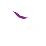 Featherfall logo featuring a stylized white and purple feather above the company name