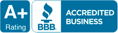 BBB Accredited Business logo with A+ rating